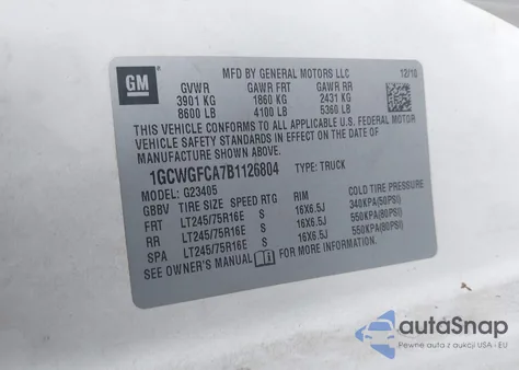 2011 Chevrolet Express 2500 Work Van from USA, damaged, VIN 1GCWGFCA7B1126804